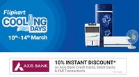 Last Day Flipkart Cooling Days Sale -  Up to 60% Off on AC, Refrigerators & More + 10% Instant Discount with Axis Bank 