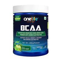 Onelife BCAA 6000mg During/Post Workout Supplement (Flavour - Green Apple, Net Wt - 250 G)