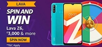 Amazon Funzone Lava spin and win Lava Z6, ₹3000 & More
