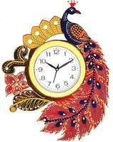 Awsome Gulabi art wooden hand made peacock wall clock office and for home (16in x 13in) upto 72% off starting @ rs. 539