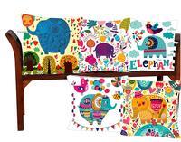 Swasiya Satin Digital Printed Sofa Cushion Cover Pack of 5 (40x40 cm or 16x16 Inch)- Multi Color, TC-175, Elephant