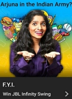 Flipkart FYI for your Information E56 Arjuna In The Indian Army? Win JBL Infinity Swing 1 winner, GVs and SCs