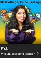 FYI For Your Information E57 India In Tennis Win JBL Bluetooth Speaker 1 winner, GVs and SCs 