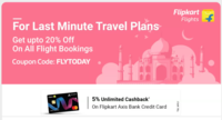 Get upto 20% off on flight bookings  (only for Today)