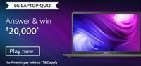Amazon LG Laptop Quiz Answer And Win ₹20000 (5 winners)