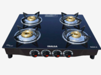 Inalsa Dazzle Glass Top 4 Burners Gas Stove (Black)