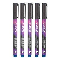 Claro By Milton CD DVD OHP Marker Pen, Pack of 25, Blue Ink