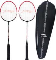 LI-NING XP-60-IV ( strung ) - Pack of 2 With 1 full cover Black, Pink Strung Badminton Racquet  (Pack of: 2, 93 g)
