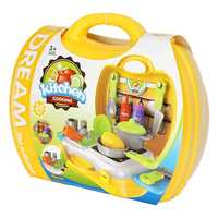 Popsugar Little Chef's Kitchen Set with Accessories for Kids, Green