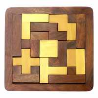 Webby Handmade Wooden Square Jigsaw Board Puzzle for Kids