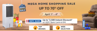 Mega home shopping sale  (April 1-4) Up to 70 % off   Save upto Rs 2500 on HDFC Bank Cards and EMI