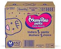 MamyPoko Pants Extra Absorb Diaper Box, Medium (7 - 12 kg), 152 Count