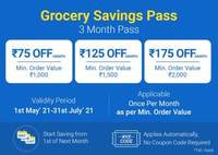 Flipkart Supermart Grocery Grocery Savings Passes @ ₹1 + SuperCoins