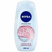NIVEA Women Body Wash, Clay Fresh Hibiscus & Grapefruit Shower Gel, for Deep Cleansing & Velvety Soft Skin, 250 ml