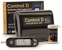 Control D Blood Glucose Monitor (Pack of 10 Strips, Black)
