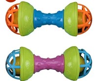Luvlap 3D Dumbell Rattles with Rubber Ends for Baby