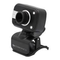 Zebronics Zeb-Crystal Clear Web Camera with 3P Lens,Built-in Microphone,Auto White Balance,Night Vision and Manual Switch for LED (Black) flat 42% off