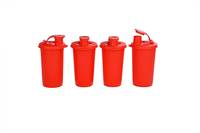 Signoraware Small Stylish Sipper Set, 370ml, Set of 4, Deep Red

