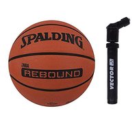 Spalding Rebound Rubber Basketball with Air Pump