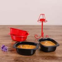 Iveo Melamine Bowl Set, 4-Pieces, Red/Black 
