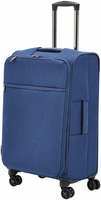 AmazonBasics Belltown Softside Rolling Spinner Suitcase Luggage - 25 Inch, Heather Blue


