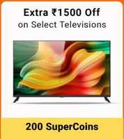 Get Extra ₹1500 off on TVs in exchange of 200 SuperCoins + Extra 10% off on ICICI Bank Cards