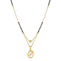 Aadita Latest Bridal Gold Plated and American Diamond Mangalsutra for Women (Golden) (DT2470MS)