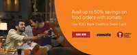 Get upto 50% off up to Rs.120 and free delivery on Zomato orders above Rs.300 from 6:00 PM to  10:00 PM  using ICICI Cards (IPL Special)