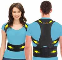 HOPZ Back Brace Posture Corrector Therapy Shoulder Belt, Back Pain Relief Back Support Back Support (Black) + shipping