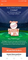 FreeCharge Cricket : Predict & Win 1000 Cashback 