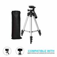 Tygot Adjustable Aluminium Alloy Tripod Stand Holder for Mobile Phones & Camera, 360 mm -1050 mm, 1/4 inch Screw + Mobile Holder upto 82% off