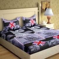 *Loot*IWS 144 TC Microfiber Double 3D Printed Bedsheet