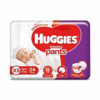 Huggies Wonder Pants Extra Small / New Born (XS / NB) Size Diaper Pants, 24 count, with Bubble Bed Technology for comfort flat 37% off + savev 20% extra with coupon. end in 1 day @ ₹ 101
