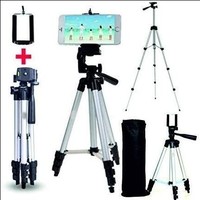 flat 90% off Marklif Adjustable Aluminium Alloy Tripod Stand Holder for Mobile Phones & Camera, 360 mm -1050 mm, 1/4 inch Screw + Mobile Holder Bracket 