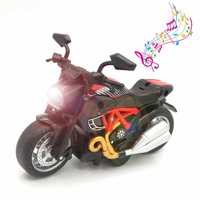 Popsugar 1: 14 Pull Back Metal Die Cast Bike with Light and Sound, Red