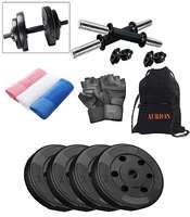 AURION 8combo8 PVC Adjustable Fitness Dumbbells Set Home Gym with Hand Towel and Gym Bag, 8kg