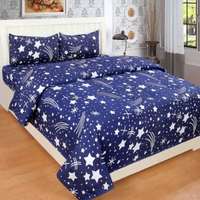 SPSON'S HANDLOOM 140 TC Polycotton Double Abstract Bedsheet  (Pack of 1, Blue)