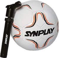 SYNPLAY Machine Stitched Mini Foot Ball with Pump, Size 1, Pump 6" (White)