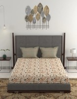 TRIDENT 120 TC Cotton Double Printed Bedsheet  (Pack of 1, PAULA PEACH) upto 80%off