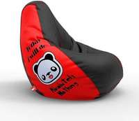 ComfyBean XL Designer Bean Bag Filled with Beans - Today I will do nothing - Red Teardrop Bean Bag With Bean Filling  (Red, Black) upto 65%off