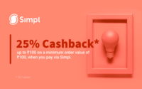 Get 25% cashback up to ₹100 on your next Billbox transaction on Simpl (Selected Users)