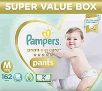 Pampers Premium Care Pants, Medium size baby diapers (MD), 162 Count, Softest ever Pampers pants at ₹2,046