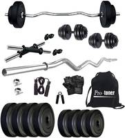 Protoner 20kg Home Gym Set with 3 Rods PVC Weight Lifting Package @1132  [ 100 Cashback ]