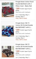 Pringle home Double Bedsheet @Rs289