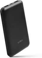 URBN 10000 mAh Li-Polymer Slim Type-C Power Bank with 12W Fast Charge, Type C & Micro Input (Black)