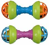 Luvlap 3D Dumbell Rattles with Rubber Ends for Baby

