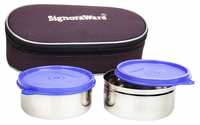 Lowest - Signoraware Midday Max Fresh Stainless Steel Lunch Box Set, 350ml, Set of 2, Violet

