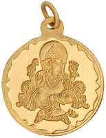 Bangalore Refinery Metal 2 Gm Round Ganesh 24k (999) Yellow Gold Pendant For Women