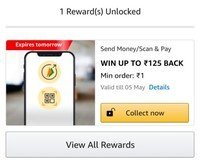 Amazon ( Back Again): Add Rs 1 Get Upto 125 Cashback |Recharge Rs 10 Get Upto 125 Cashback