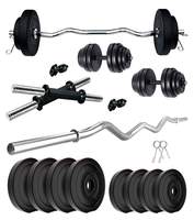Kore PVC 20-50 Kg Home Gym Set with One 3 Feet Curl and One Pair Dumbbell Rods (lowest)